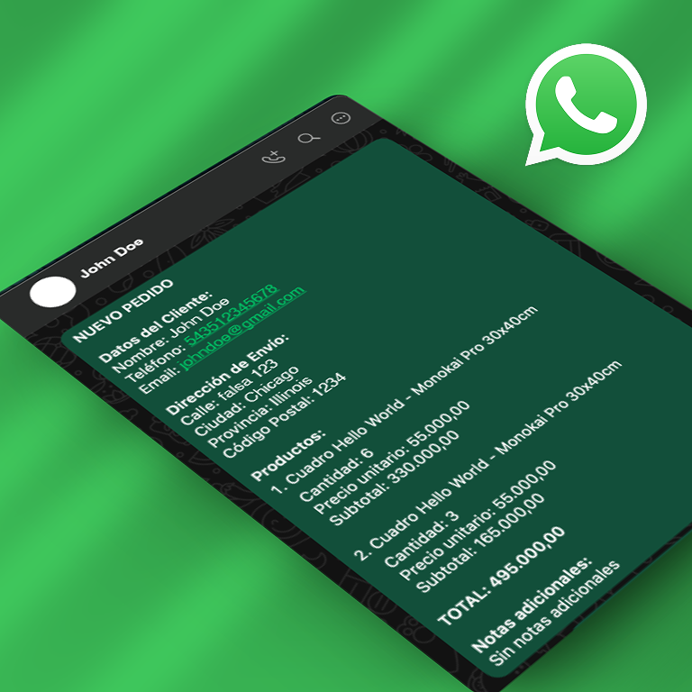 Pedidos directos a Whatsapp